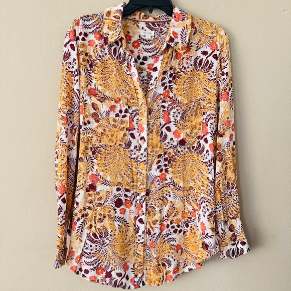 Anthropologie Pilcro Floral Print Button-Up Shirt Size M - Picture 2 of 12
